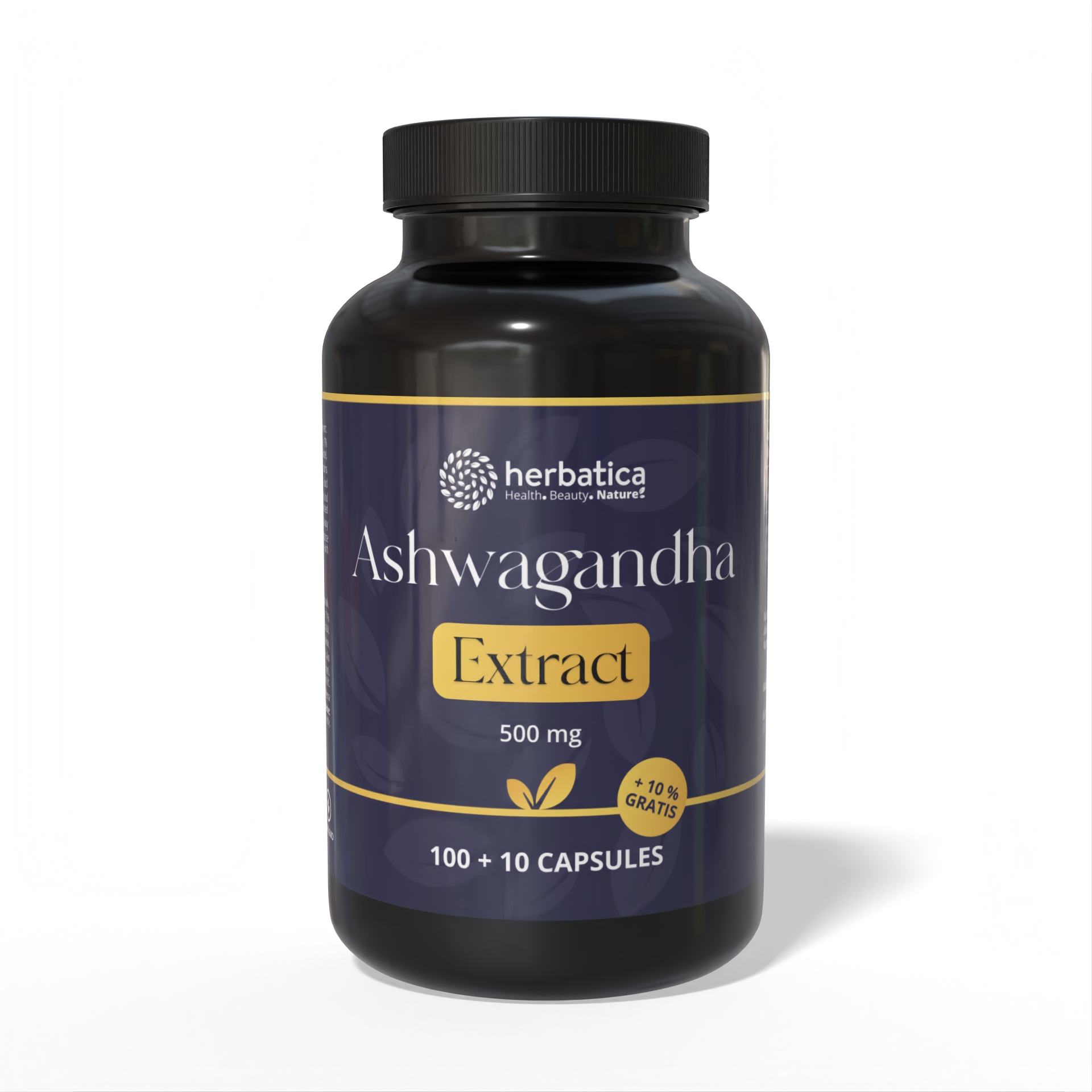 Ashwagandha vegánske kapsuly - 7% extrakt whitanolidov - 110 kapsúl - Herbatica