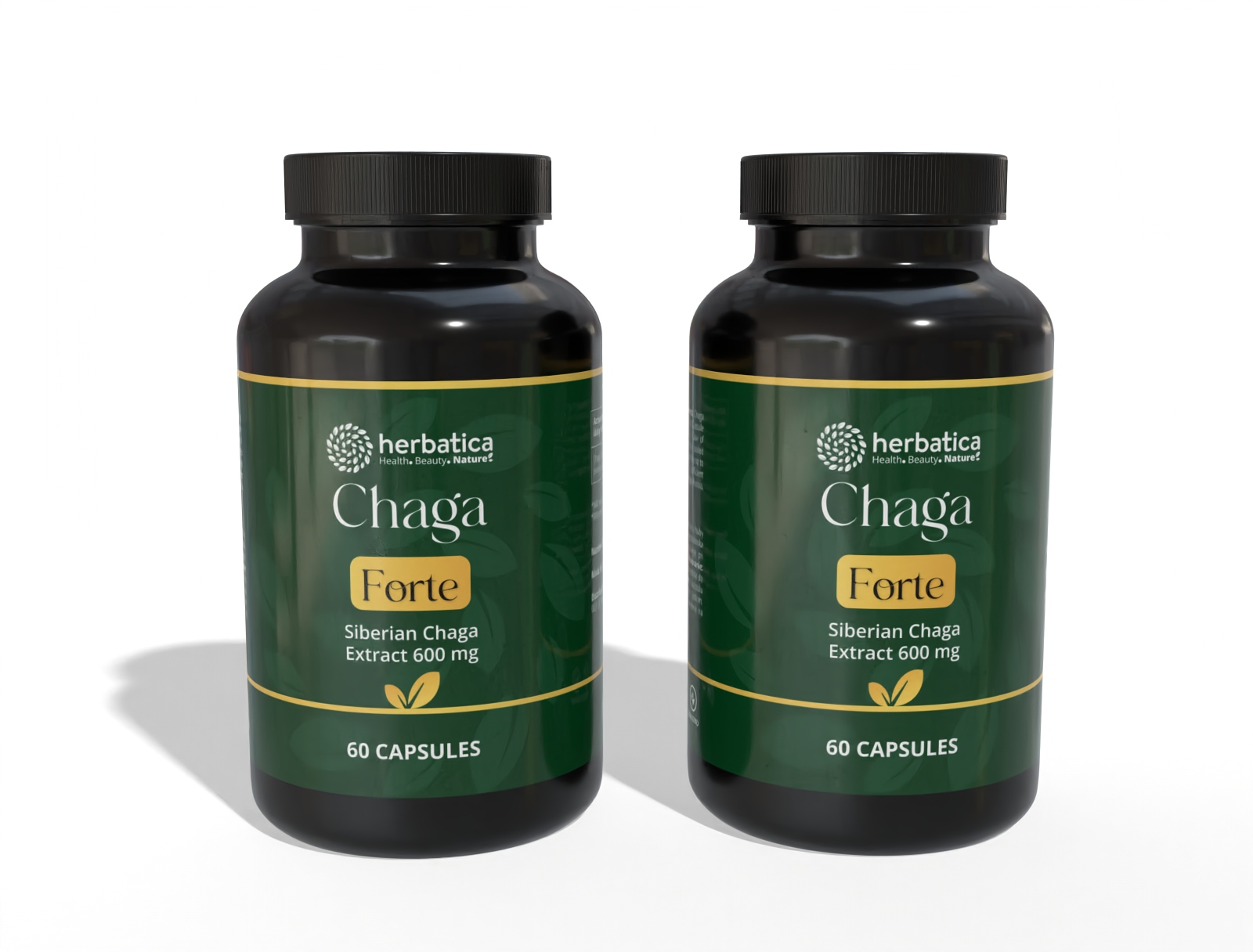 Zvýhodnený set: 2 x Čaga sibírska FORTE - 60 vegánskych kapsúl (600mg/ kapsula) - Herbatica