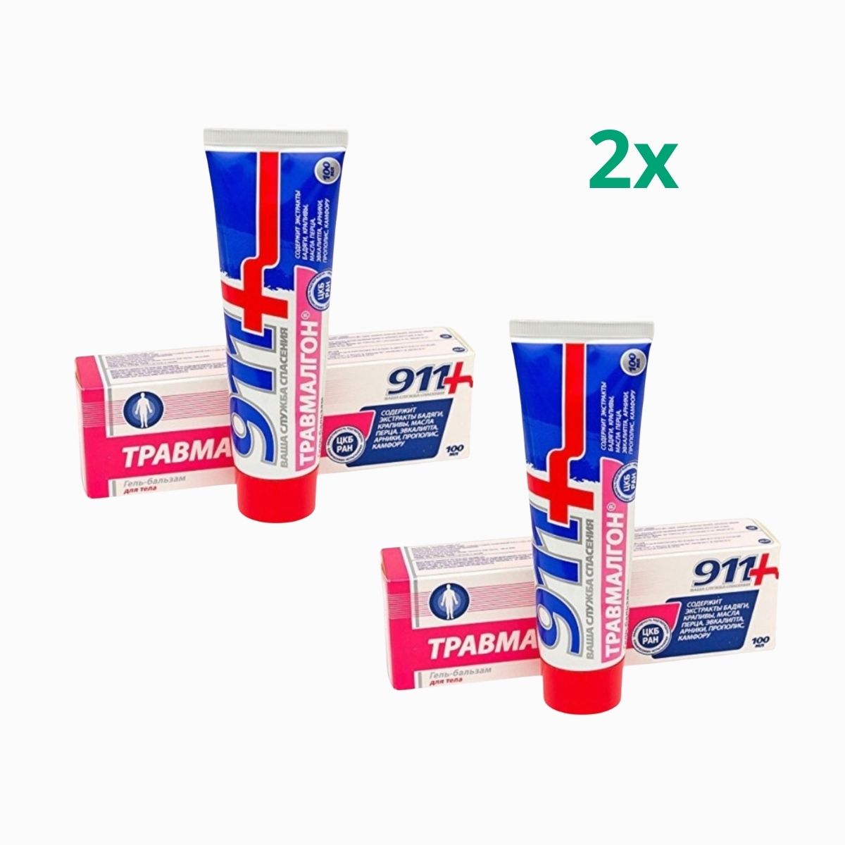 Zvýhodnený set: 2x Travmalgon telový gél s gáfrom - 100ml - Twinstec 911+