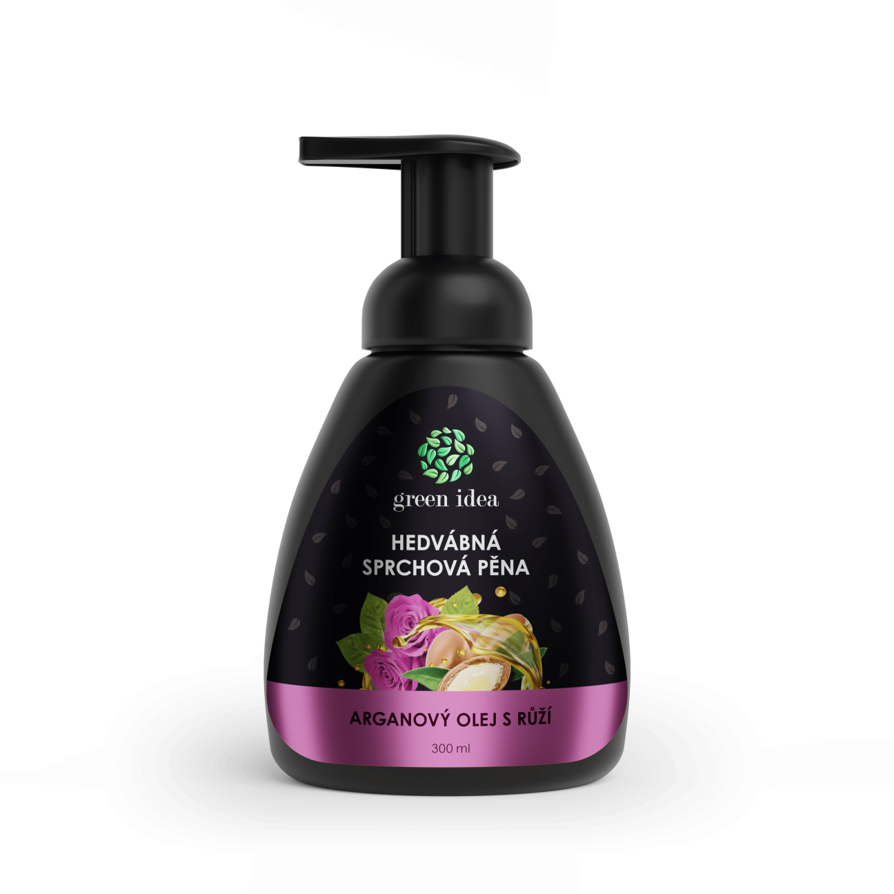 Hedvábná sprchová pena - arganový olej s ružou 300 ml - Green idea