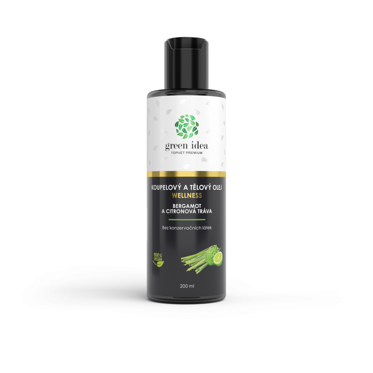 Bergamot a citrónová tráva – kúpeľový a telový olej 200 ml – Green idea
