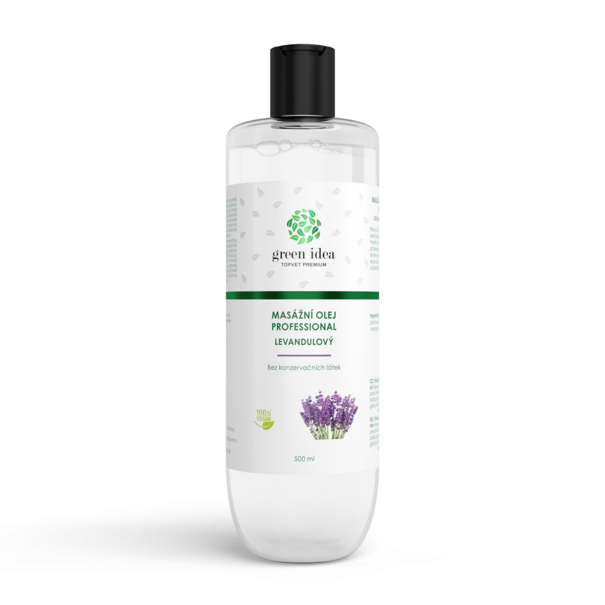 Levanduľový masážny olej 500 ml – Green idea