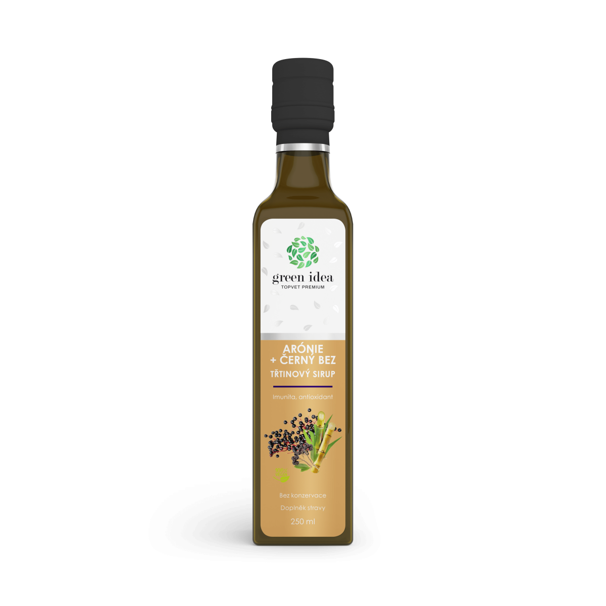 Arónia+čierna baza sirup trstinový 250 ml - Green idea