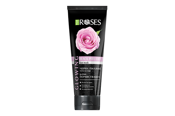 Glowing – Čierna peelingová maska na tvár s ružovým extraktom a aktívnym uhlím 100 ml - NATURE OF AGIVA