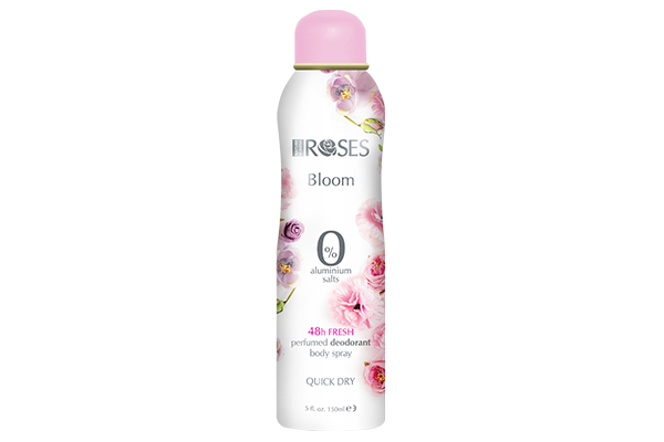 ROSES BLOOM Parfumovaný dezodorant s jemnou a očarujúcou vôňou 150 ml - NATURE OF AGIVA