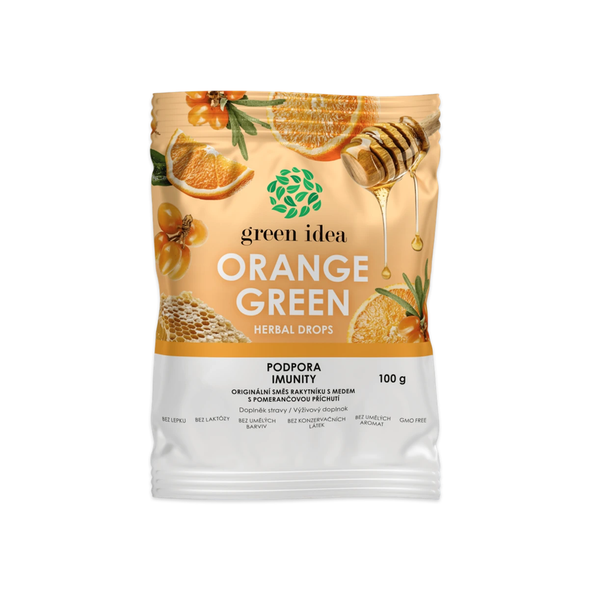 Orange green – bylinné cukríky 100 g – Green idea