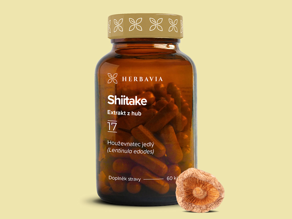 Levně Shiitake extrakt z hub - 60 kapslí / Herbavia.cz