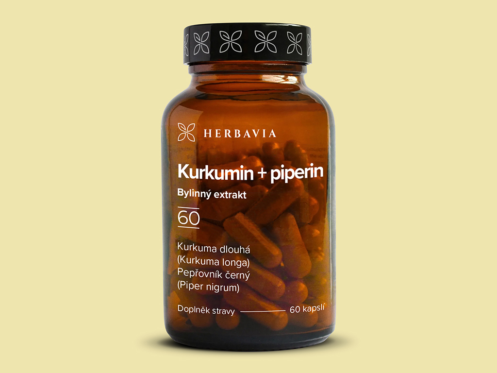 Levně Kurkuma piperin bylinný extrakt - 60 kapslí / Herbavia.cz