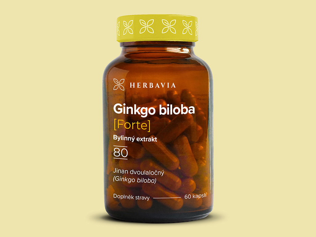 Levně Ginkgo biloba / FORTE / Bylinný extrakt - 60 kapslí / Herbavia.cz