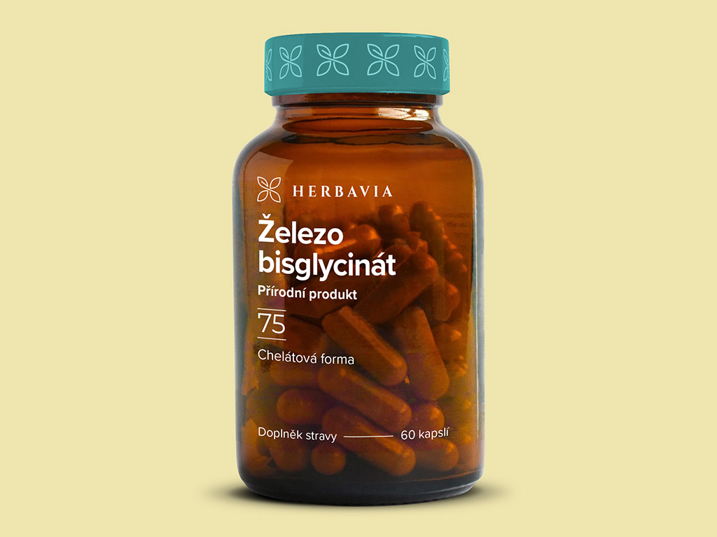 Levně Železo bisglycinát -chelát- přírodní produkt - 60 kapslí / Herbavia.cz