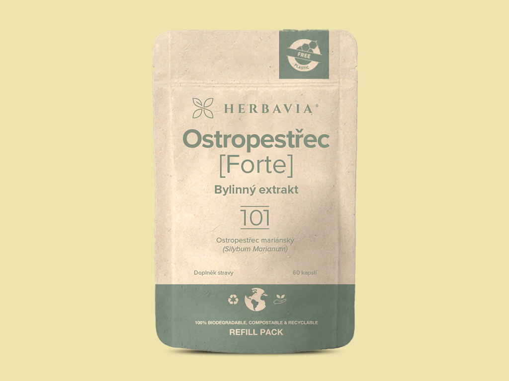 Levně Ostropestřec FORTE-REFILL PACK - bylinný extrakt - 60 kapslí / Herbavia.cz