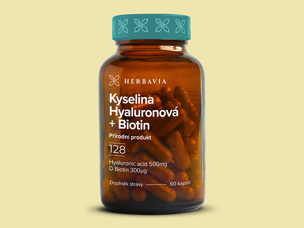 Levně Kyselina hyaluronová + Biotin - 60 kapslí / Herbavia.cz- doplněk stravy
