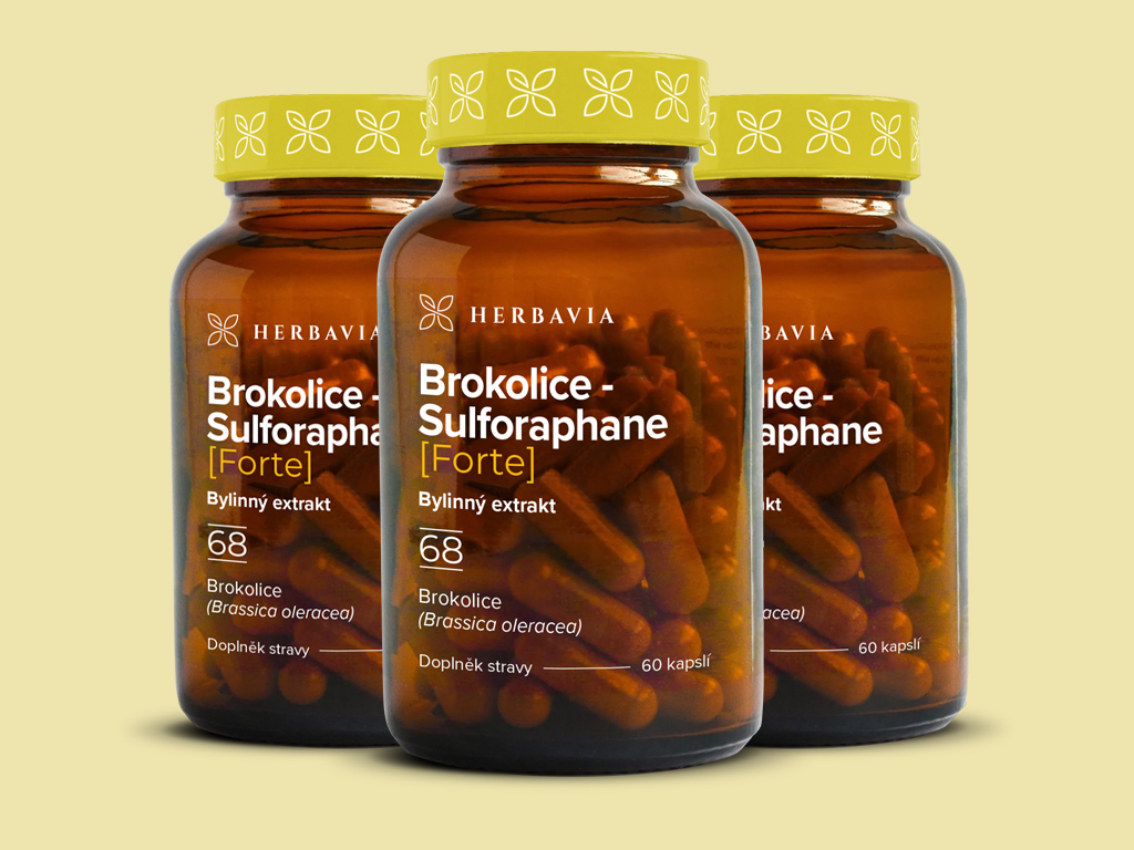 Levně Brokolice bylinný extrakt FORTE- 2+1 zdarma- 3x60 kapslí / Herbavia.cz