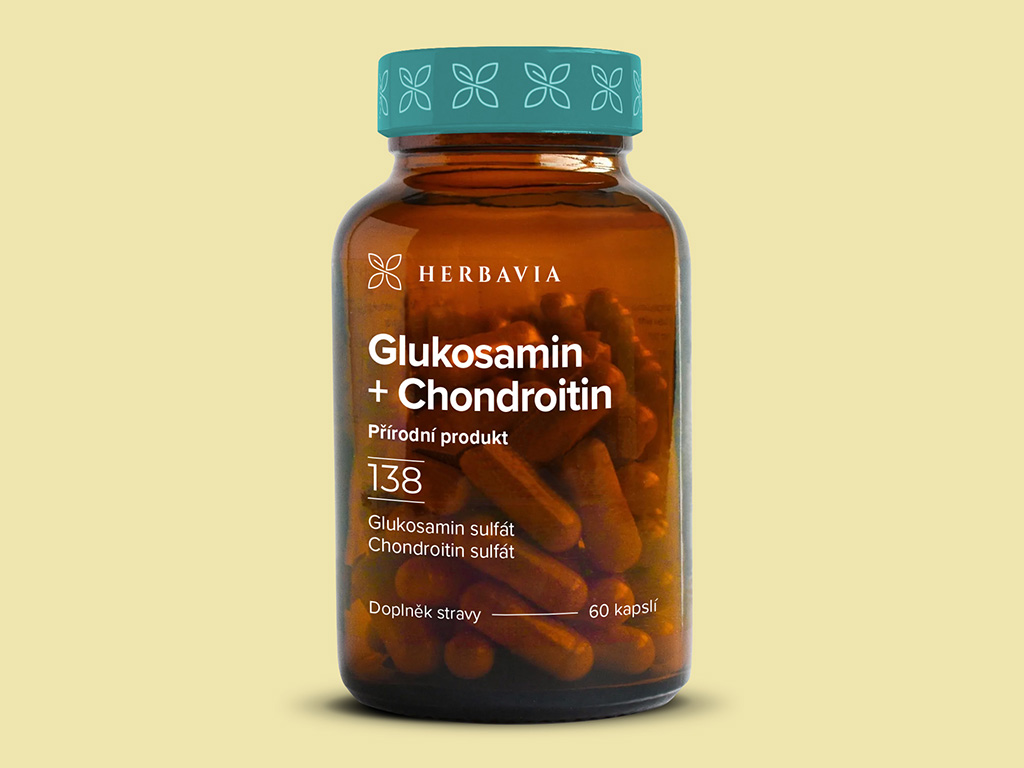 Levně Glukosamin + chondroitin přírodní produkt - 60 kapslí / Herbavia.cz