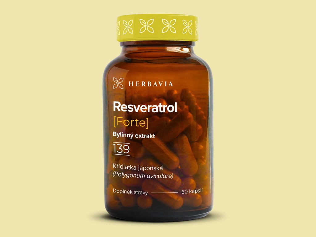 Levně Resveratrol - Křídlatka japonská -(Polygonum aviculare)- extrakt 500 mg - Doplněk stravy - 60 kapslí - Herbavia.cz