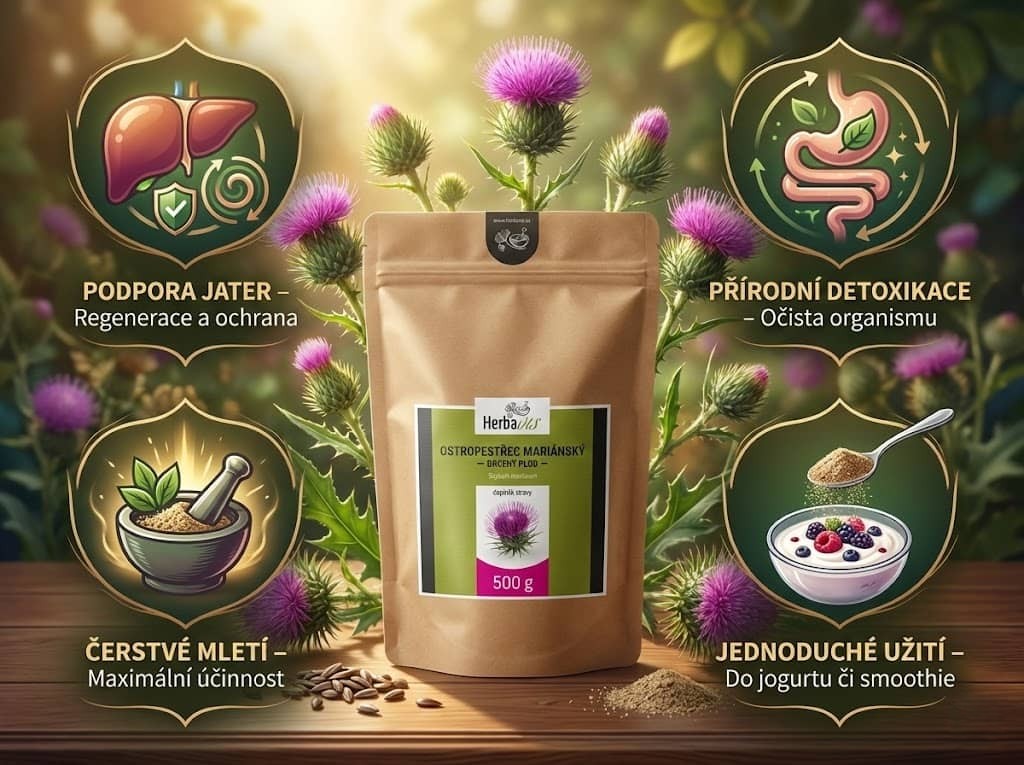 Ostropestřec mariánský 500g - infografika