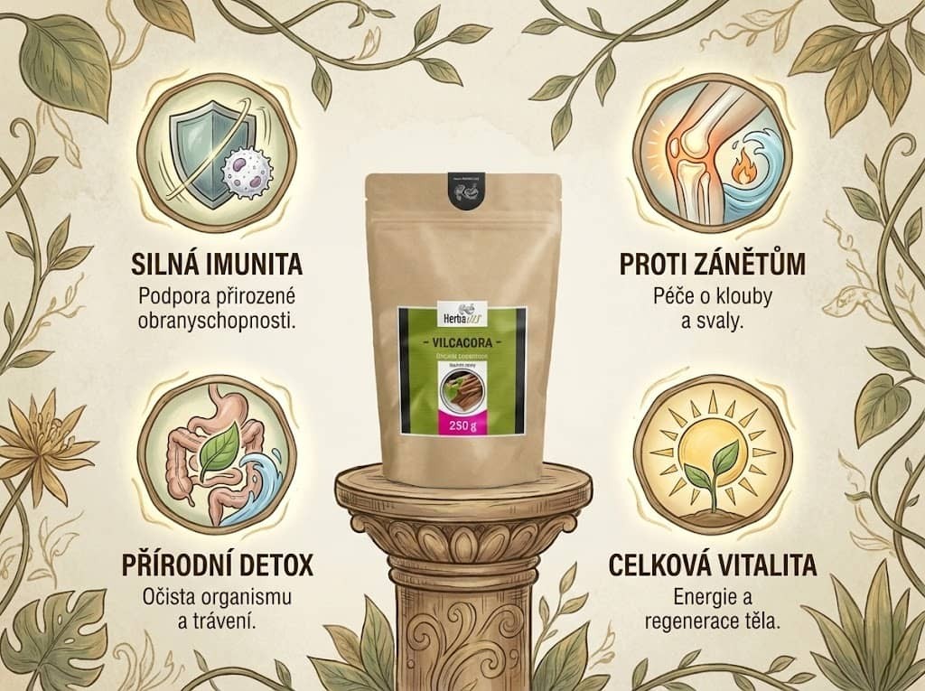 Vilcacora 250g Kočičí dráp - Infografika účinků