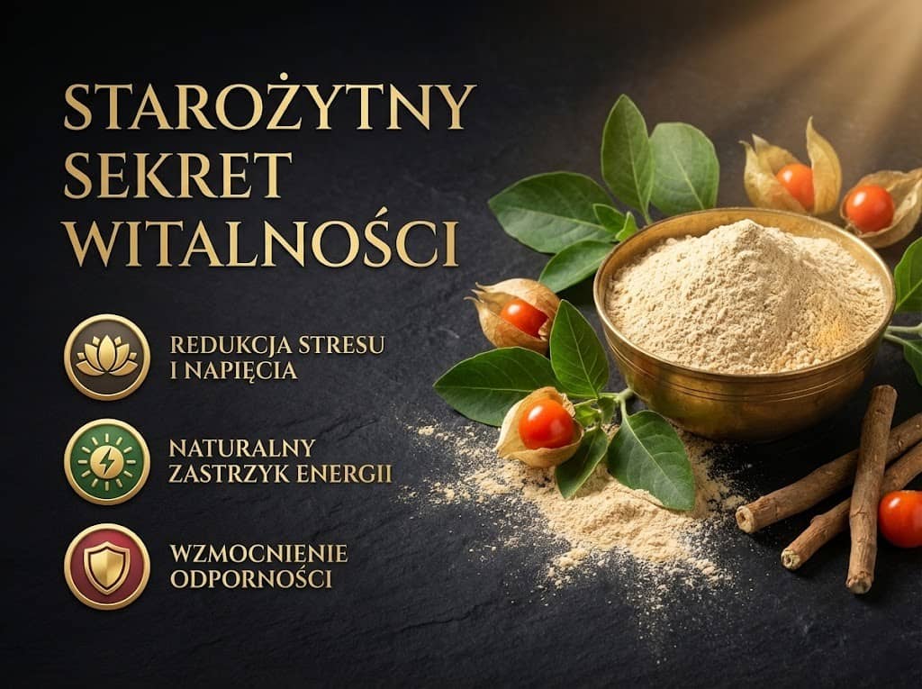 Ashwagandha w proszku - Infografika
