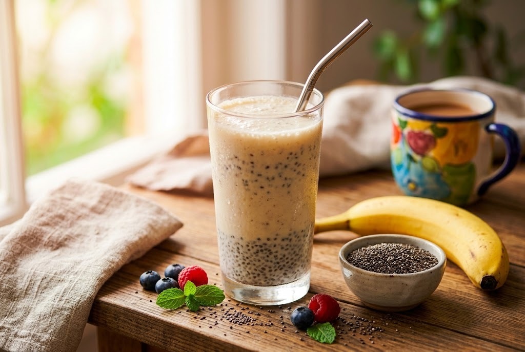 Bananowe smoothie z nasionami chia
