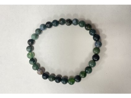 Achát Machový Náramok gulička 6mm