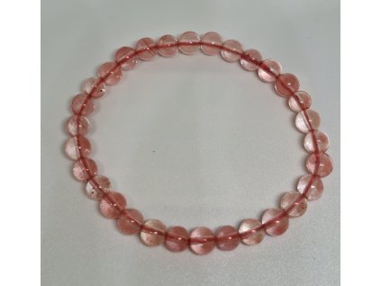 Obsidian rúžový Náramok gulička 6mm