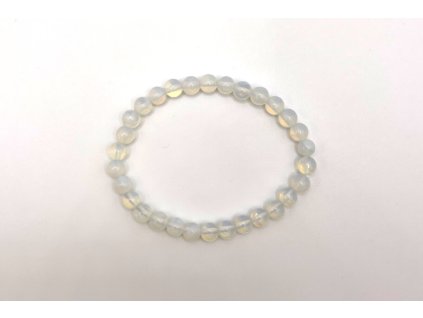 Opalit biely Náramok gulička 6mm