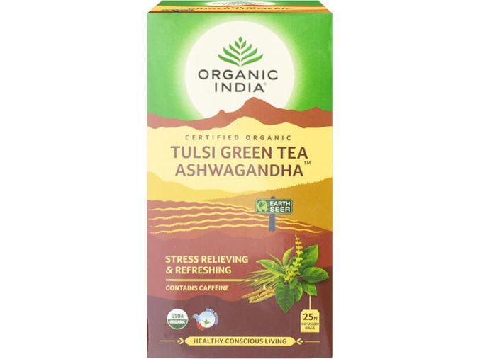 Tulsi so zeleným čajom a ašvagandou Organic India