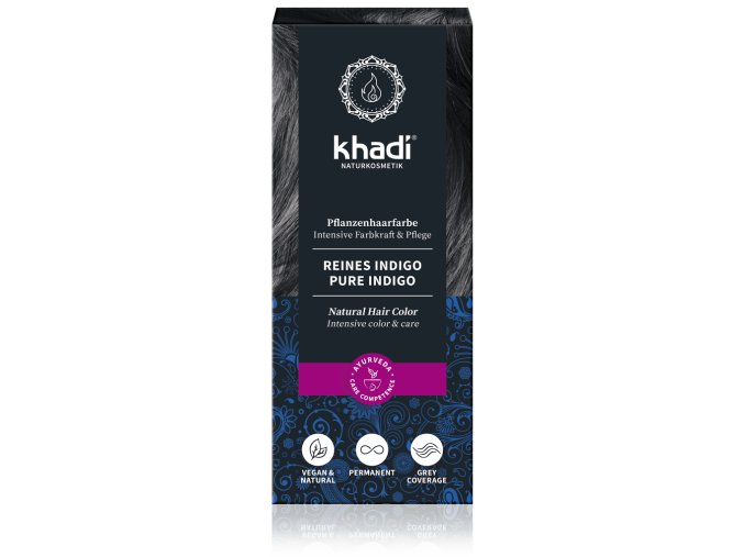 khadi rostlinna barva na vlasy ciste indigo 302 l