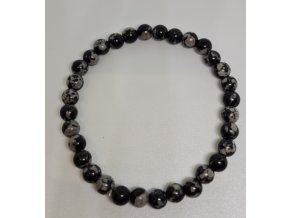 Obsidián vločkový náramok gulička 6mm