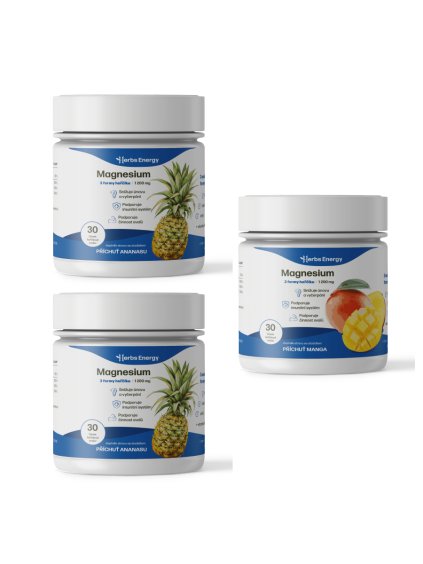 Magnesium DRINK 3 formy hořčíku (ananasový+ mango)