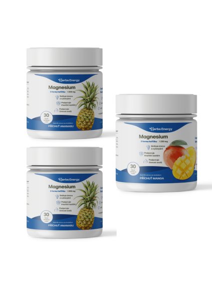 Magnesium DRINK 3 formy hořčíku (ananasový+ mango)