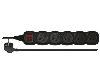 Emos prodlužovací kabel s vypínačem 5 zásuvek 3m, černá