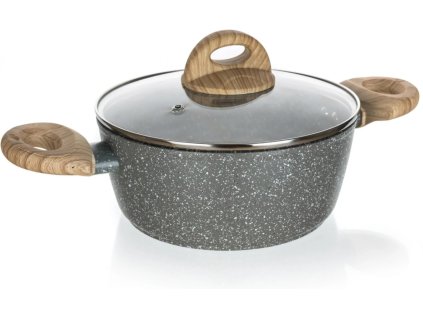 Hrnec s nepřilnavým povrche 24cm 4,3L dřevená ucha