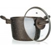 Kastrol s nepřilnavým povrchem PREMIUM Dark Brown 20 x 13,5 cm, s poklicí Banquet