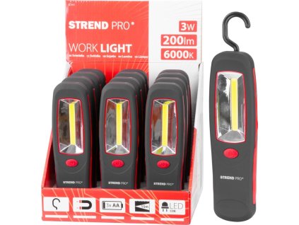 Svietidlo Strend Pro Worklight CWL1041, COB LED 200 lm, 3xAA, pracovné, magnet