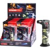 Zapaľovač Strend Pro Mini horák so0 stojanom, kamufláž, plniteľný, 75x45x120 mm