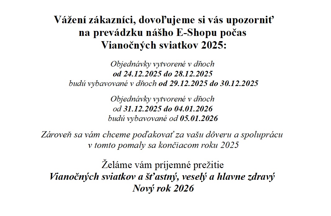 Otváracie hodiny E-Shop Vianoce 2025