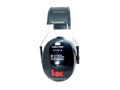 Chrániče sluchu "Heckler & Koch" červené logo, čierne, 968182