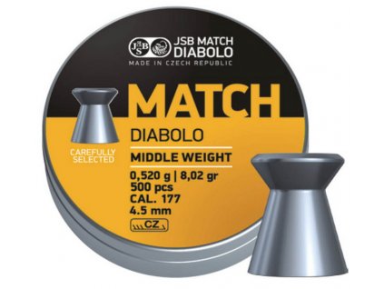 JSB - Match Diabolo Middle Weight 4,51mm/.177, 500ks, 0,520g. - žlté