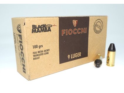 Fiocchi 9mmLuger FMJ TC 100gr., Black Mamba - Top Defence, Kat.:709412