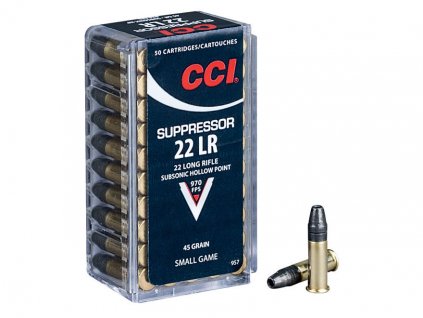 CCI .22LR Suppresor HP Subsonic 45gr./2,92g. LHP (50ks), Art.: 957