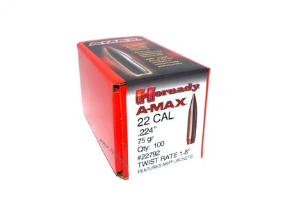 Hornady - Strely .224/.22 A-Max, 75gr. BT, 100ks, Kat. 22792