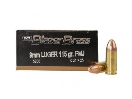 CCI 9mmLuger 7,5g./115gr. FMJ Blazer Brass, Art.: 5200