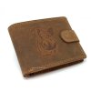 Peňaženka koža, horizontálna + zapínanie divá sviňa hnedá, RFID03