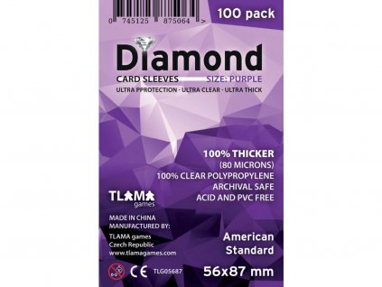 Obaly na karty Diamond Purple: American Standard (56x87 mm) 100 ks