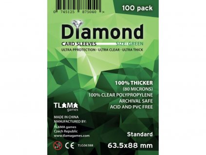 Obaly na karty Diamond Green: Standard (63,5x88 mm) 100 ks