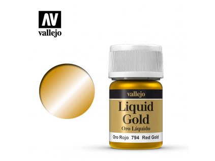 Barva Vallejo Liquid Gold 70794 Red Gold (Alcohol Based) (35ml)