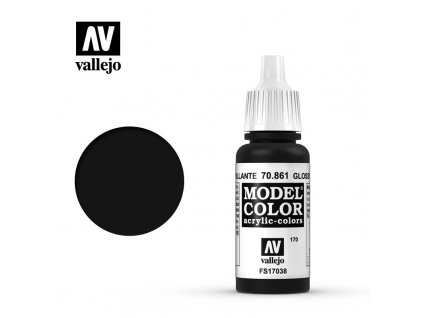 Barva Vallejo Model Color 70861 Gloss Black (17ml)
