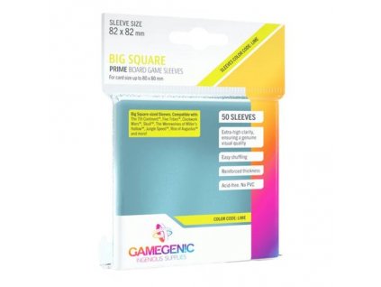 28590 1 gamegenic prime big square sized sleeves 82 x 82 mm clear 50 sleeves