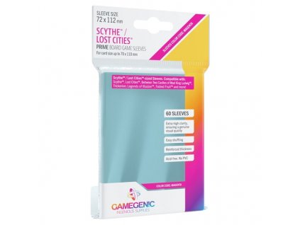 Gamegenic - PRIME Scythe/Lost Cities Sleeves 72 x 112 mm - Clear (80 Sleeves)